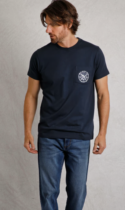 Tidal Organic Cotton Branded Pocket T-Shirt - Navy