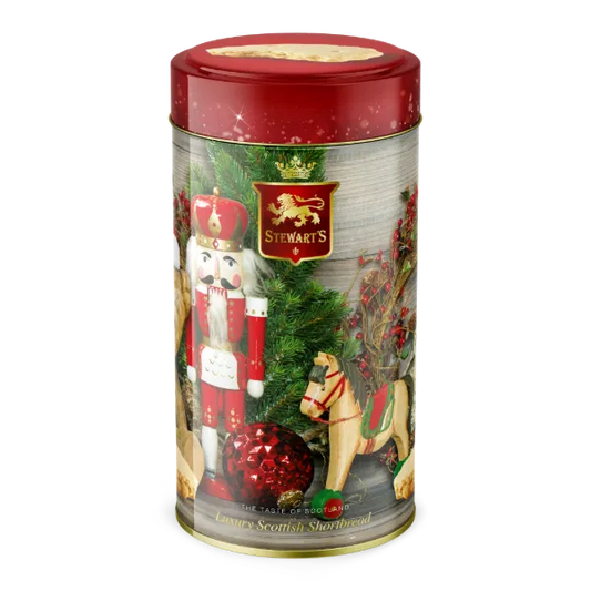 Antique Christmas Shortbread Tin Tube