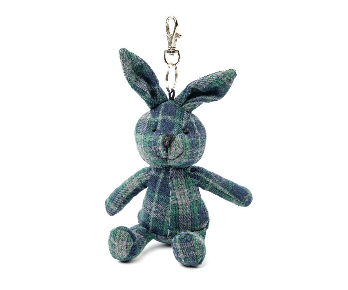 Plaid bunny keychain