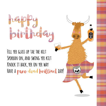 Happy Birthday - Kilted Coo Card