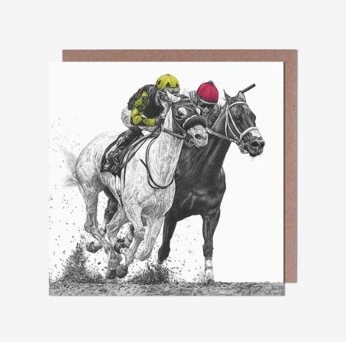 Horse Racing Blank Card