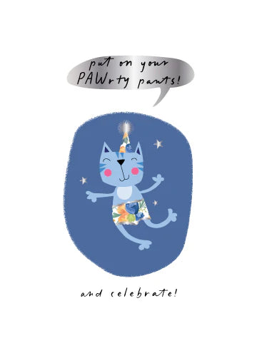 Pawrty Pants Cat Card
