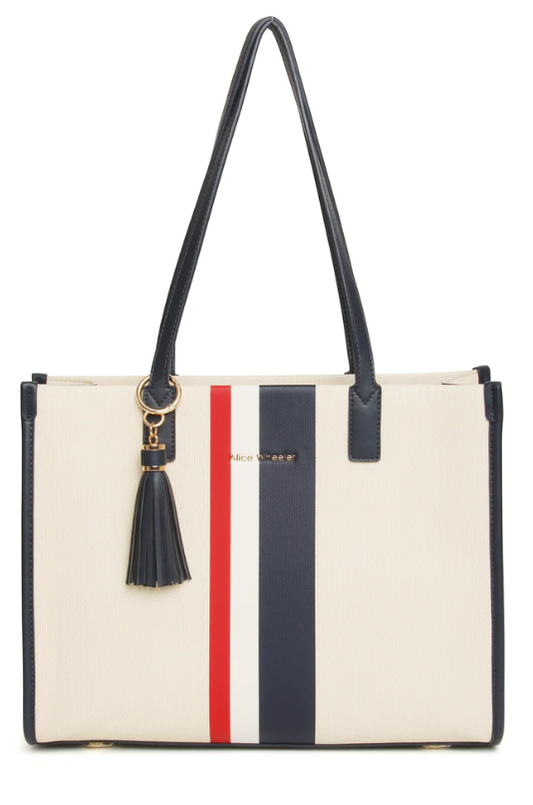 Stripe Amalfi Tote Bag - Navy