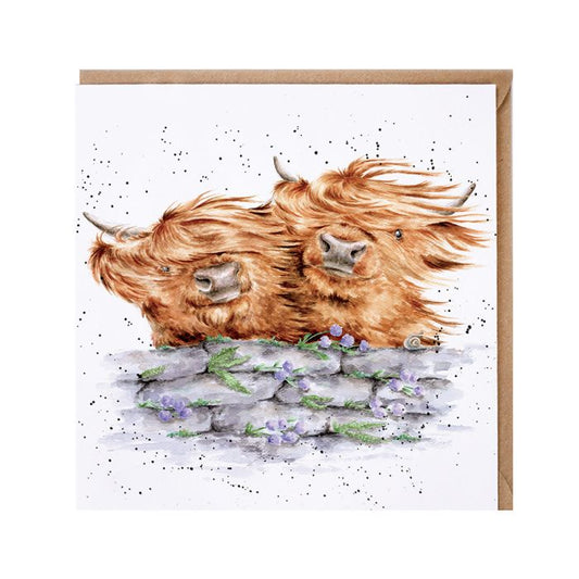 Blown Away Highland Cow Card