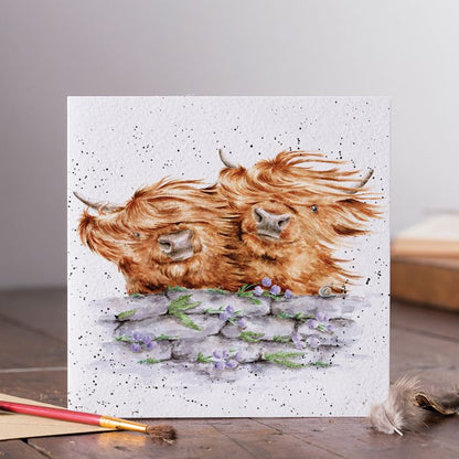 Blown Away Highland Cow Card