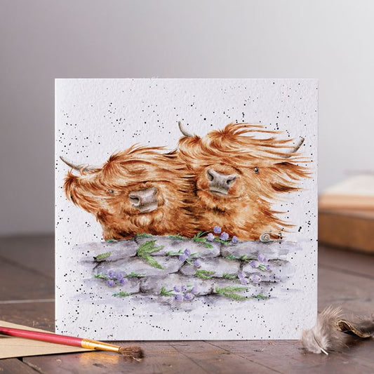Blown Away Highland Cow Card