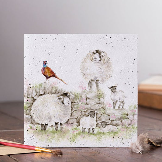 Green Pastures Sheep Card