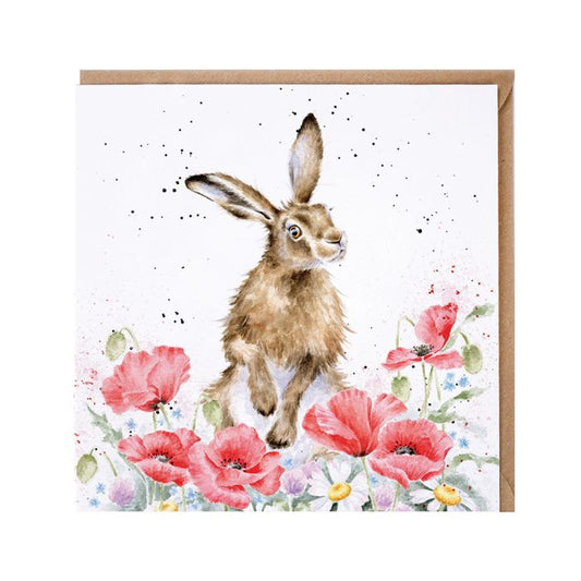 Field Of Flowers Hare Card