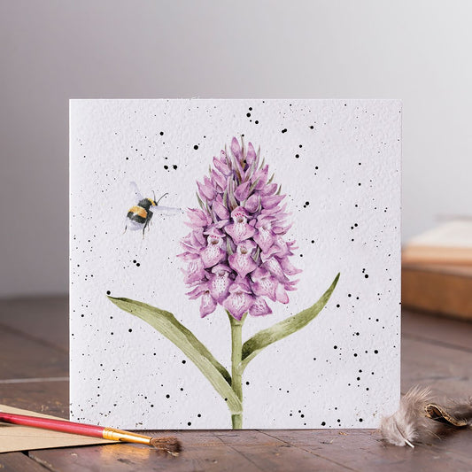 Marsh Orchid Bee Card