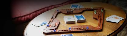 Board game with cards on a wooden table