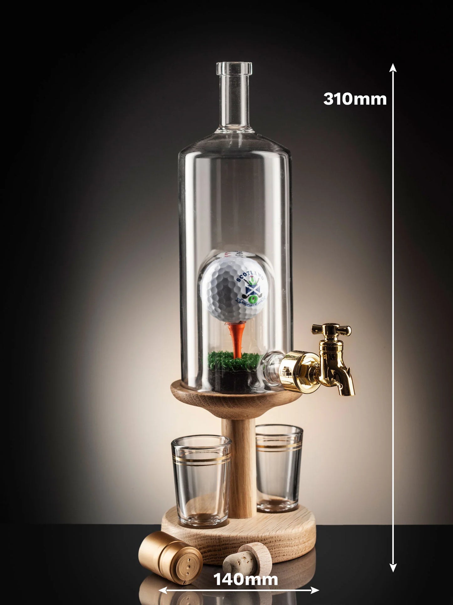 Golf Ball and Tee Refillable Whisky Decanter 350ml