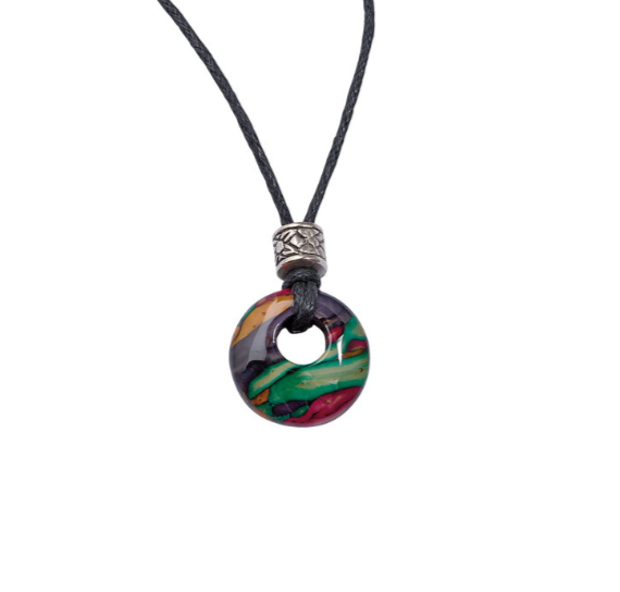 Round Heather Thong Pendant