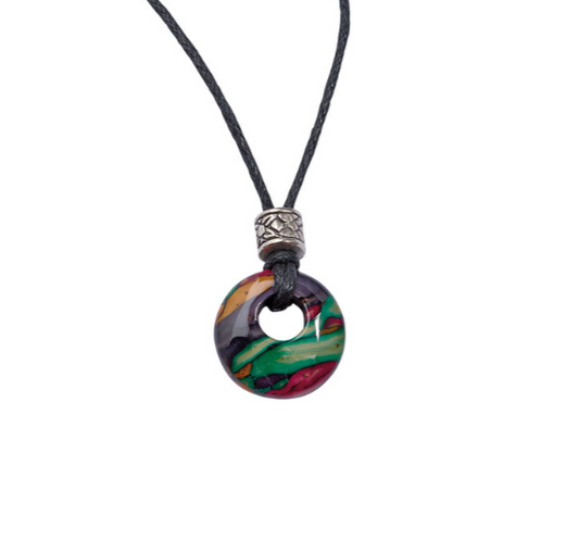 Round Heather Thong Pendant