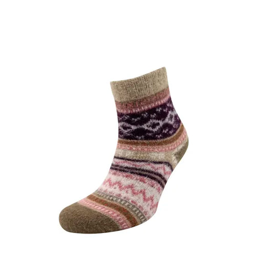 Heritage Traditions X Triptoes Fairisle Socks UK2-5 Mushroom