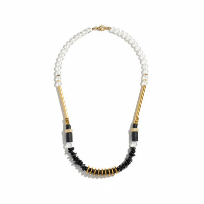 Hematite, Natural Shungit and Natural Obsidian Necklace
