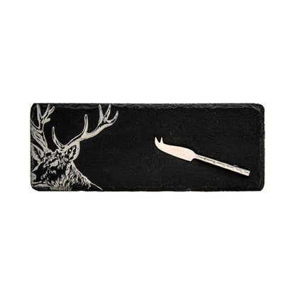 Stag Mini Slate Cheese Board & Knife Set