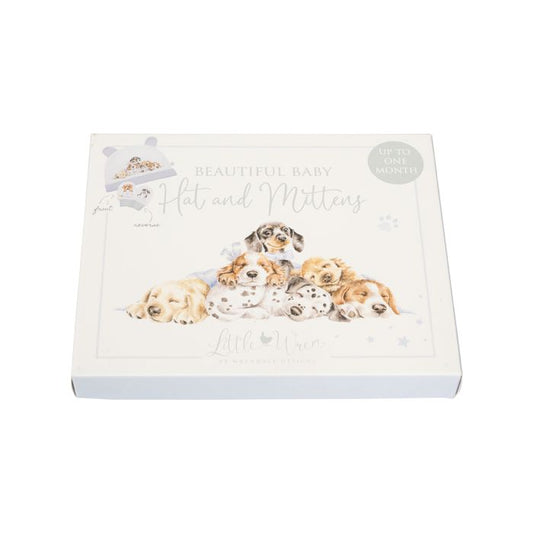 Little Paws Dog Newborn Hat & Mitten Set