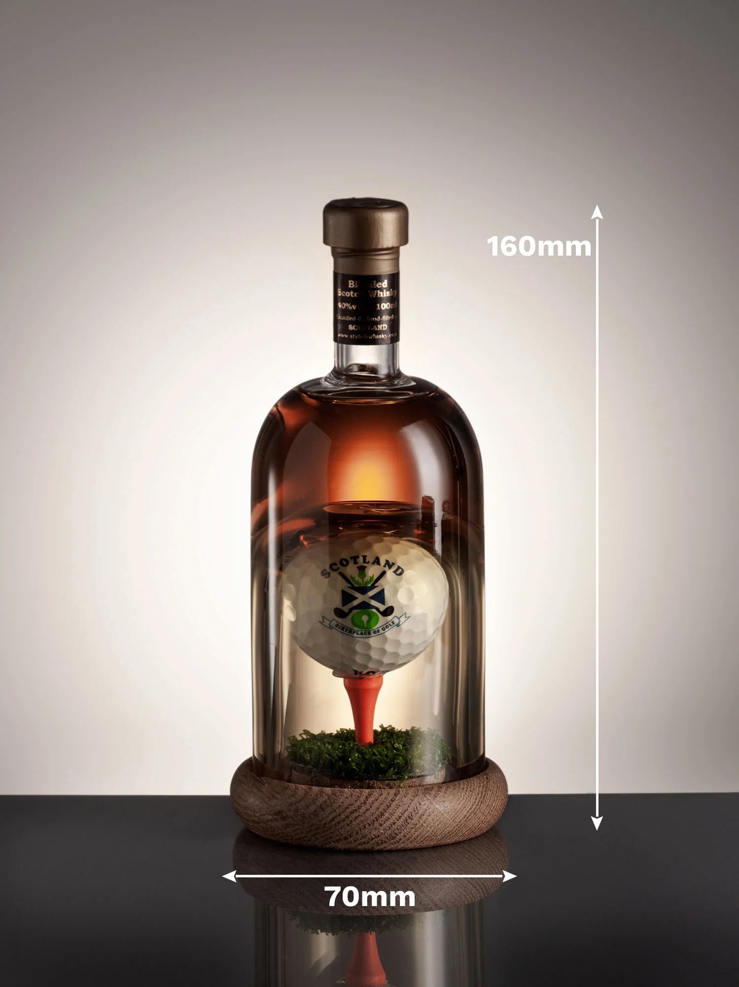Golf Ball on Tee Mini Refillable Whisky Decanter 100ml