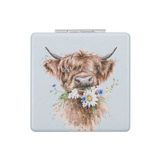 Daisy Coo Highland Cow Compact Mirror