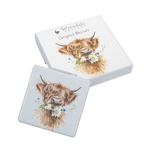 Daisy Coo Highland Cow Compact Mirror
