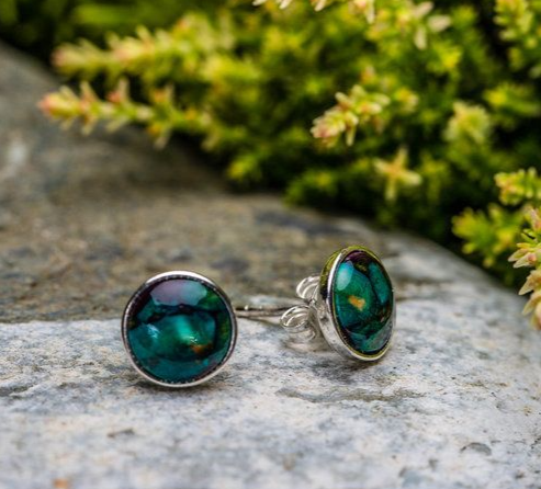 Round Stud Silver Earrings