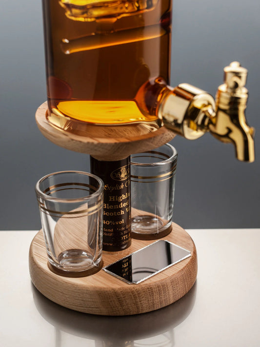 Ship in a Bottle Refillable Whisky Decanter with Tap & 2 Whisky Glasses 350ml