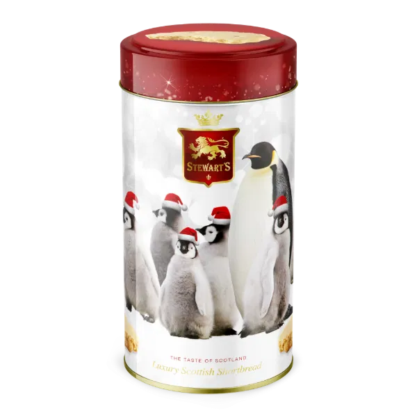 Penguins Shortbread Tin Tube