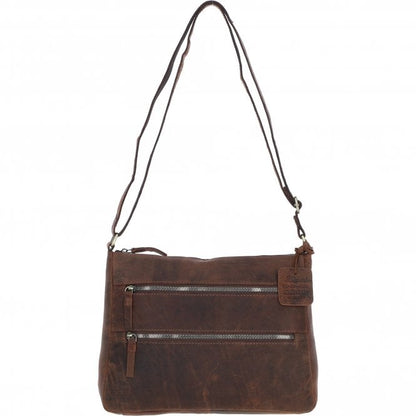Leather Handbag Mud/brown: Bewdley