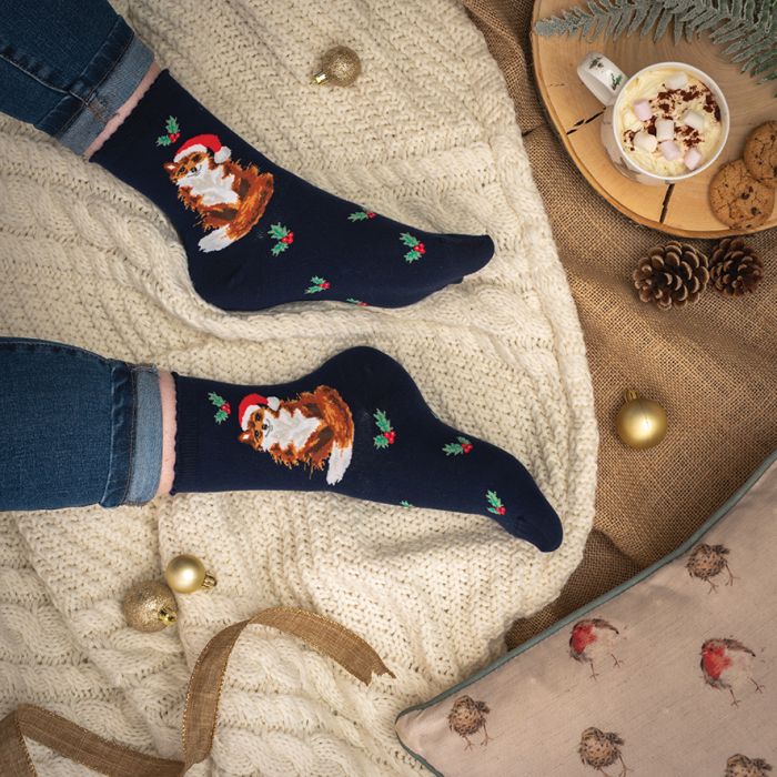 'Festive Fox' Fox Socks