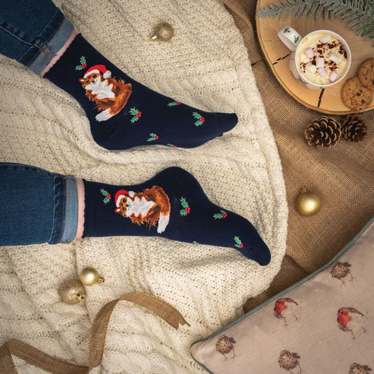 'Festive Fox' Fox Socks