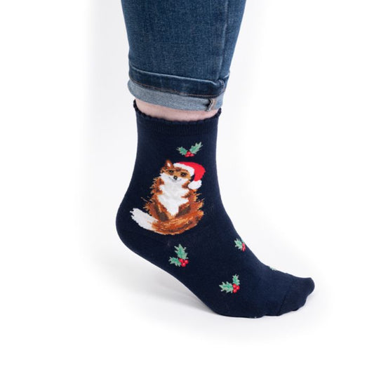 'Festive Fox' Fox Socks
